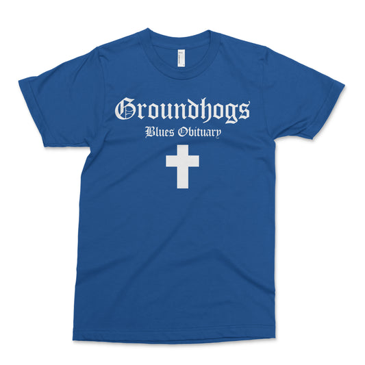 Groundhogs - Blues Obituary T Shirt in Blue